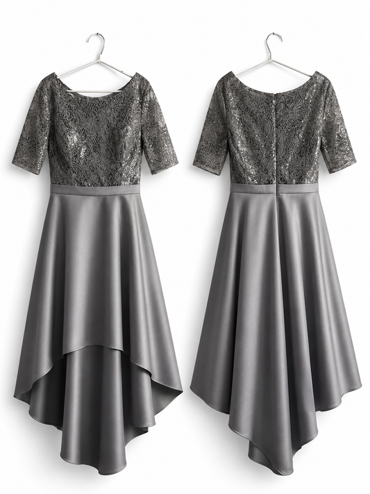 Silver Sequin High-Low Dress