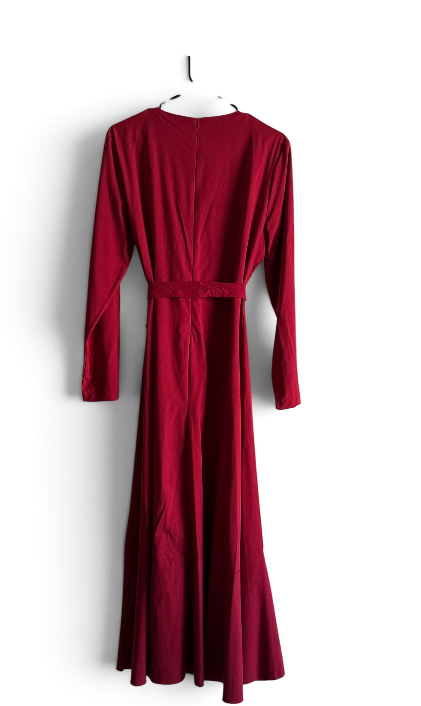 Burgundy Faux Wrap Maxi Dress