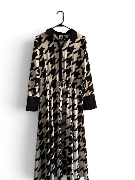 Black & Ivory Houndstooth Maxi Dress