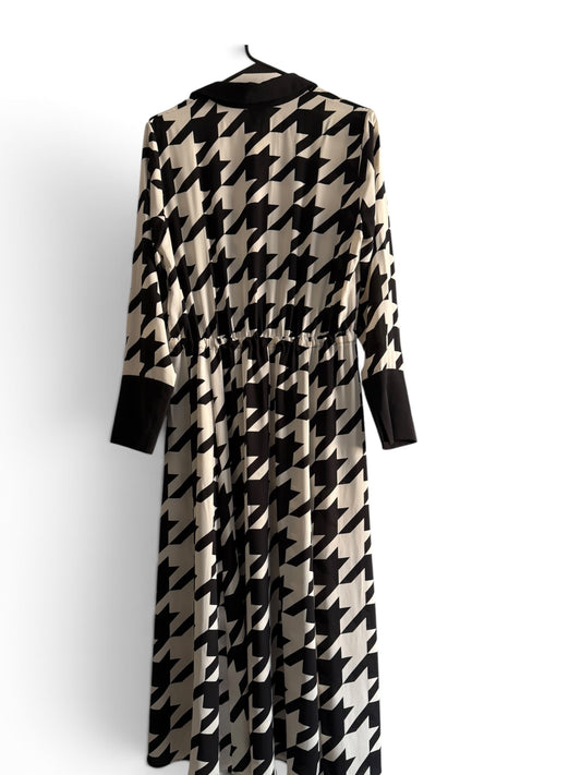 Black & Ivory Houndstooth Maxi Dress