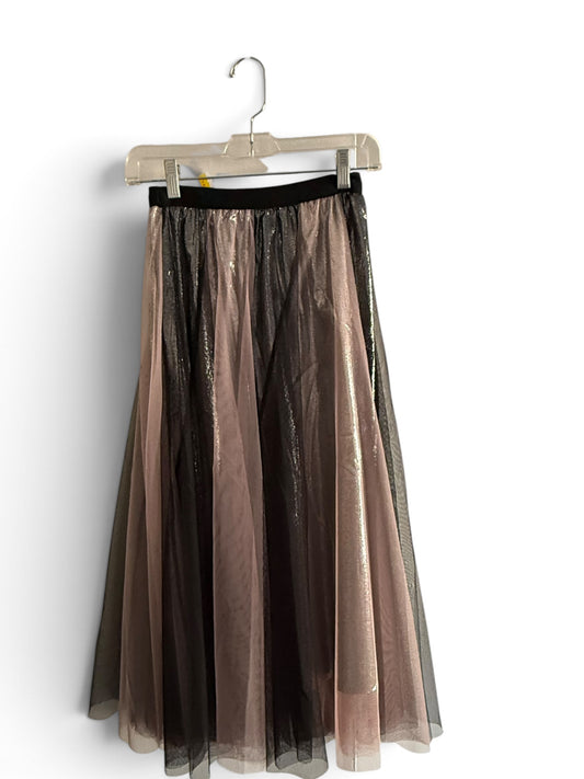 Blush & Black Tulle Midi Skirt