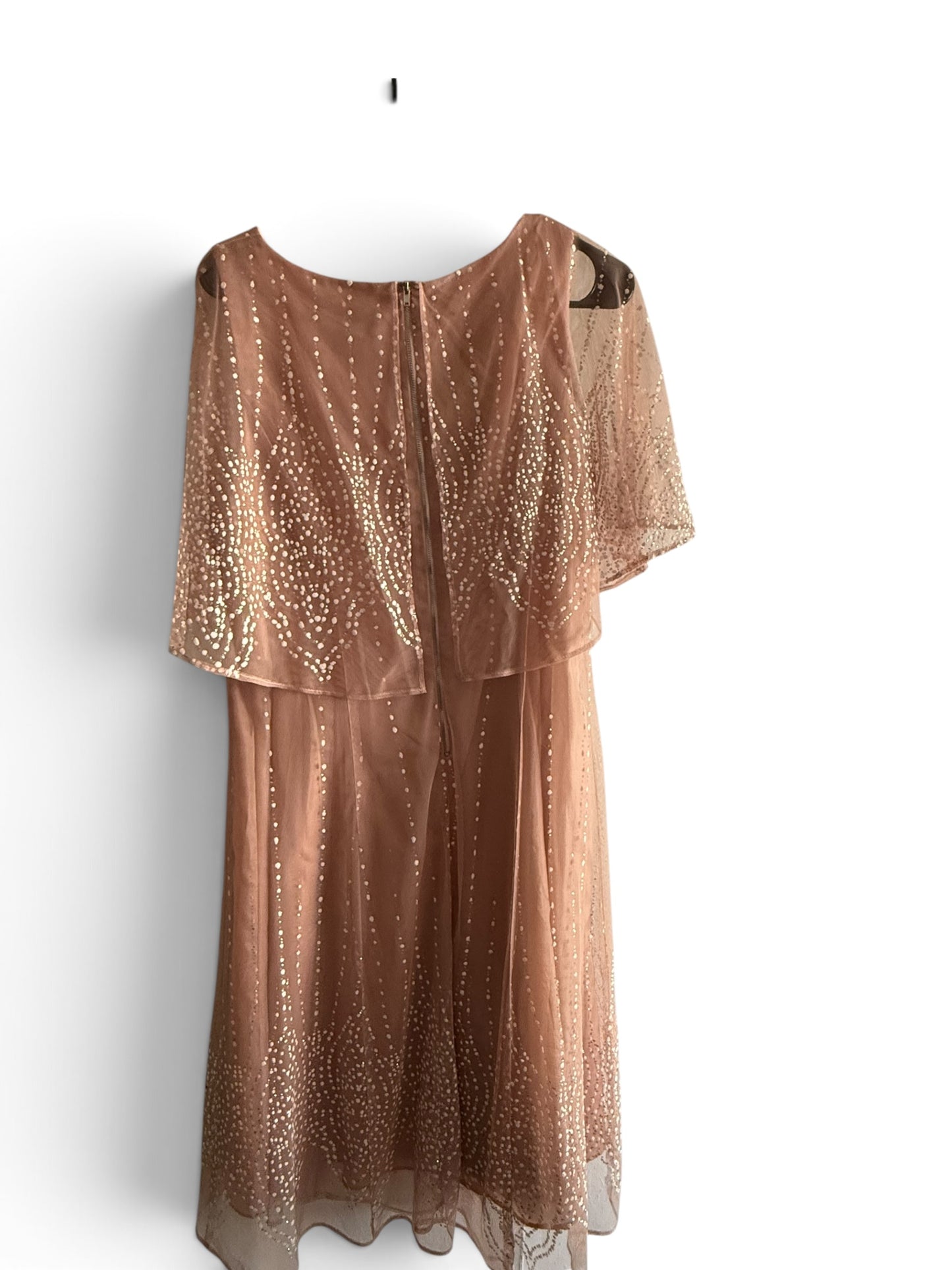 Rose Gold Sequin Cape Dress